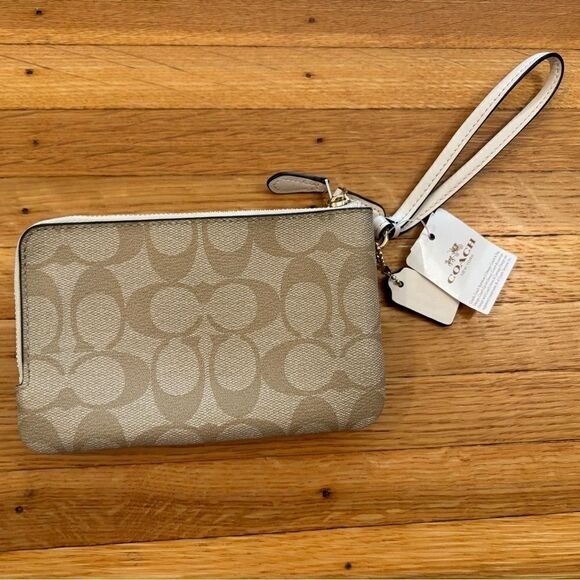 Coach Tan Double Zip Wristlet Wallet NWT - Picture 2 of 8